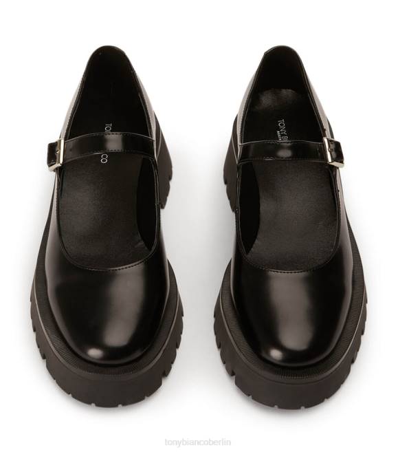 Slipper| de Tony Bianco Frauen Betsy Freizeitschuhe Schwarz hochglänzend 4624578